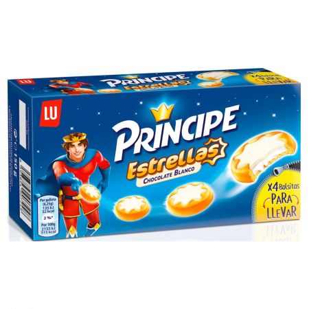 Galleta principe estrellas blancas 150