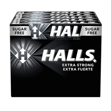 Halls caramelos extra fuerte sin azúcar 20 unidades