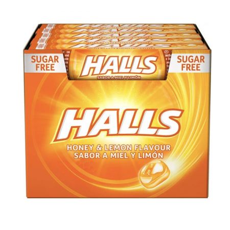 Halls caramelos miel-limón 20 unidades sin azúcar