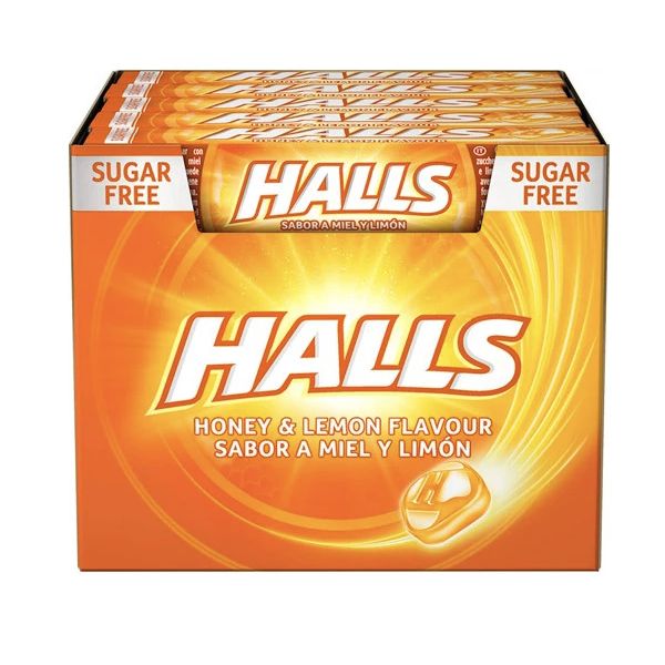 Halls caramelos miel-limón 20 unidades sin azúcar