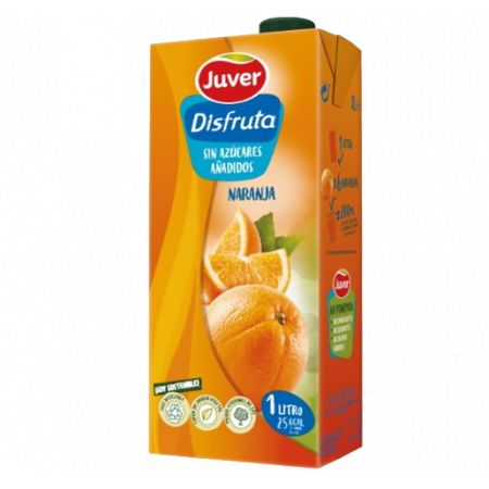 Zumo juver disfruta naranja sin azúcar 1L