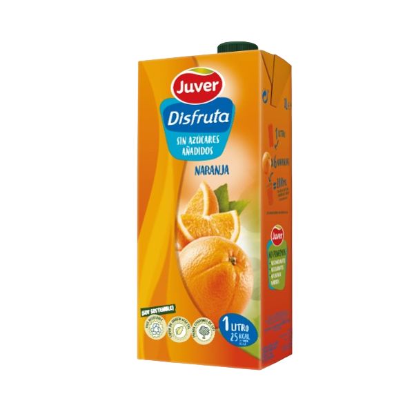 Zumo juver disfruta naranja sin azúcar 1L