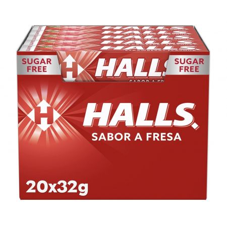 Halls caramelos vita con fresa sin azúcar 20 unidades