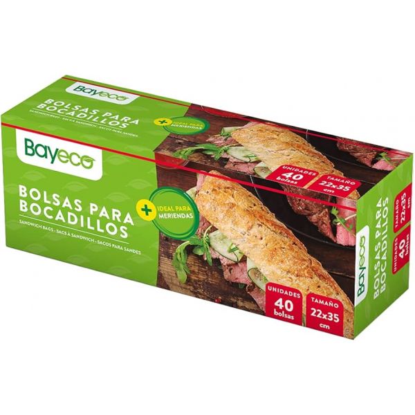 Bolsa bocadillo bayeco 22x35 40 unidades