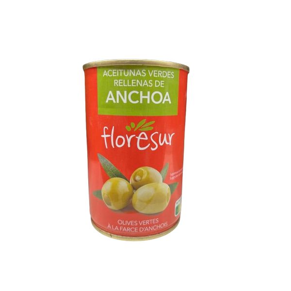 Aceituna con anchoa lata 130 gramos. Floresur