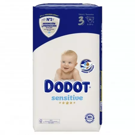 Dodot Sensitive T3 6-10KG 56 unidades
