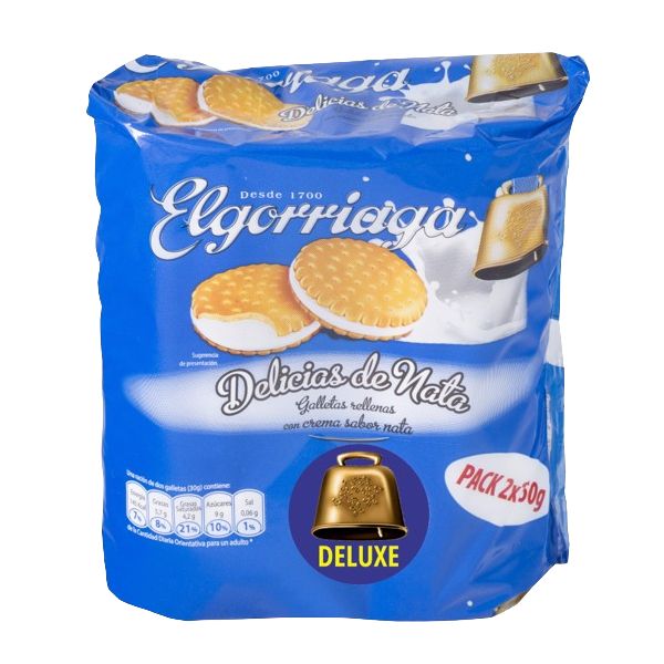 Galletas elgorriaga rellena nata 2x150 gramos