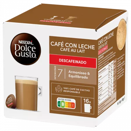 Nescafé descafeinado con leche Dolce Gusto. 16 Cap