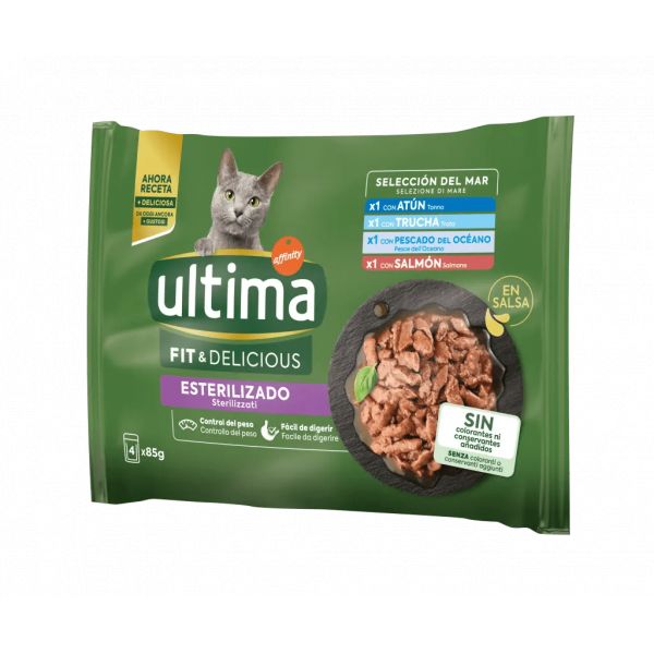 Alimento Gato Ultima Fit&Del Pescado 4x85g