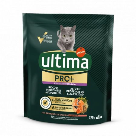 Alimento Gato Ultima Pro+Est Salmón 375g
