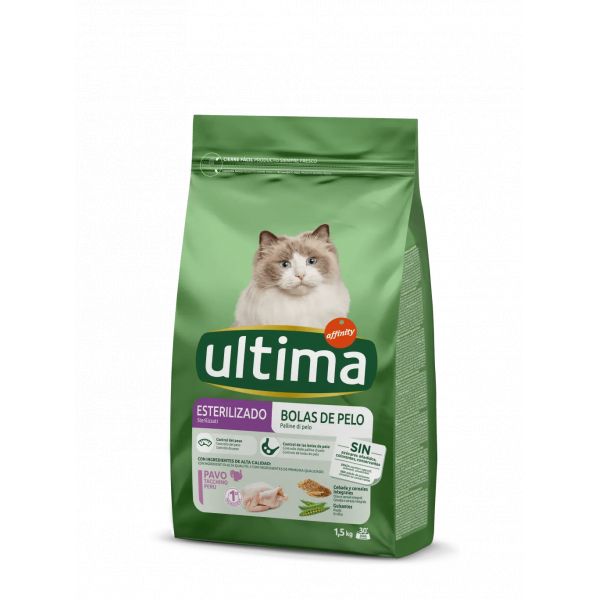 Alimento Gato Ultima Esterilizado Bolas de Pelo 1,5KG