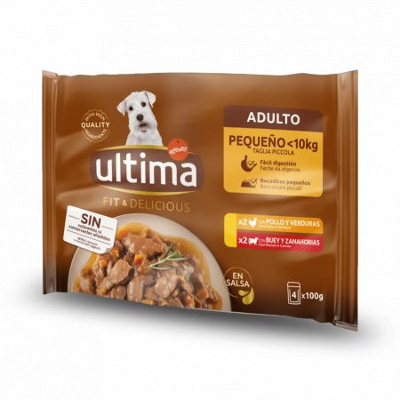 Alimento Perro Ultima Pollo/Buey 4x100g