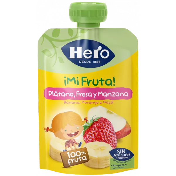 Hero Baby Mi fruta plátano, fresa y manzana 100g