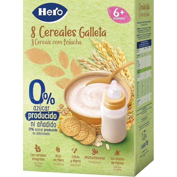 Hero Baby Papillas 8 cereales con galleta 500g