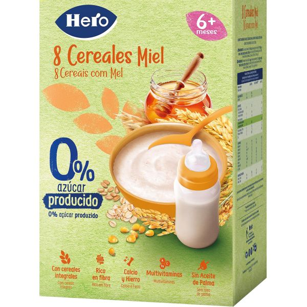 Hero Baby Papillas 8 cereales con miel 500g