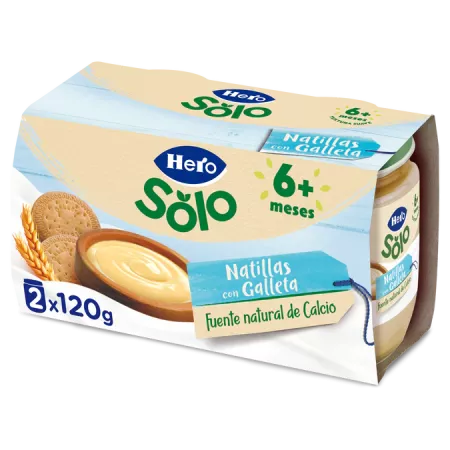 Hero Baby Merienda Natilla Con galleta 2x130g