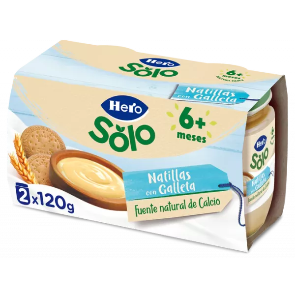 Hero Baby Merienda Natilla Con galleta 2x130g