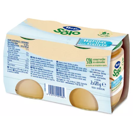 Hero Baby Merienda Natilla Con galleta 2x130g