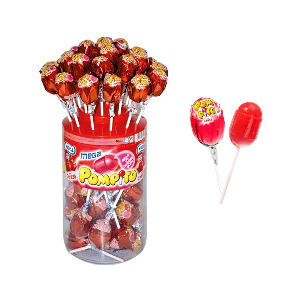 Vidal Mega Pompito Cereza 40 unidades