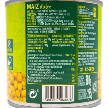 MAIZ DULCE EXT.LAT.500GR SABORALSA