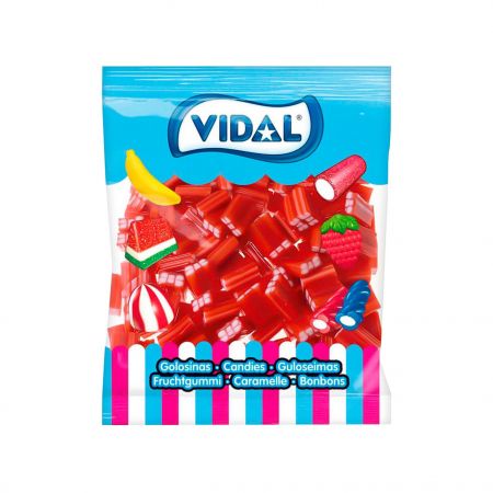 Vidal Ladrillos Rellenos Fresa 250 unidades