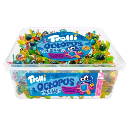 Trolli Octopus Blue Tarrina 120 Unidades Pinta