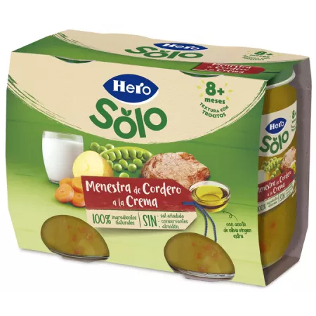 Hero Baby Potito menestra de cordero a la crema 2x90g