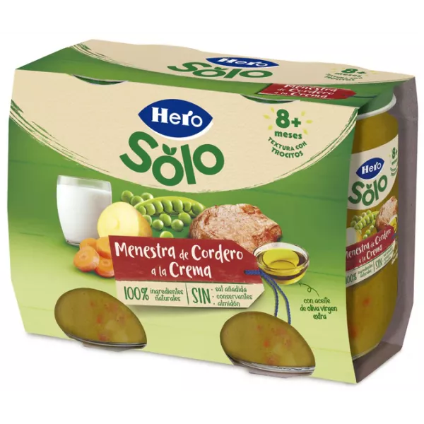 Hero Baby Potito menestra de cordero a la crema 2x90g