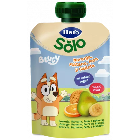 Yogur Hero Baby naranja, plátano, pera y galleta 100g