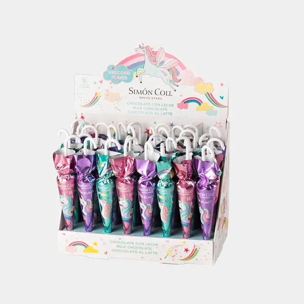 Simon Coll Paraguas Unicornios Chocolate 15Grx32 unidades