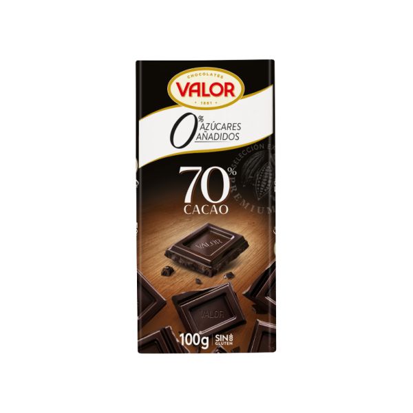 Valor Chocolate Negro 70% Sin Azúcar 100G