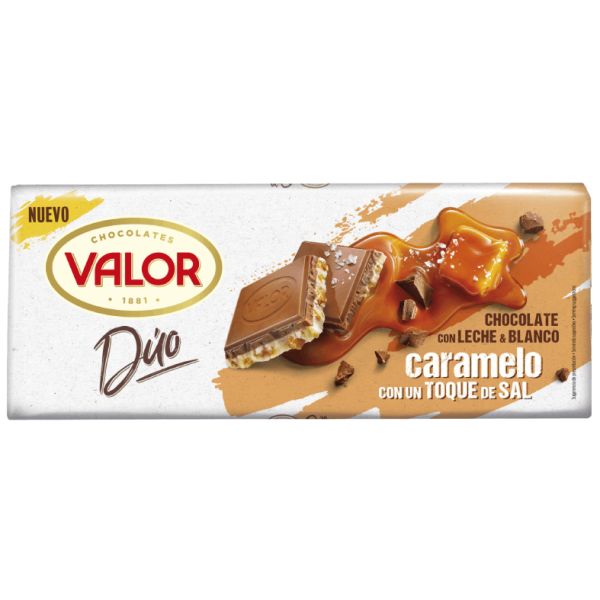 Chocolete Con  Leche Y Blanco Sal Caramelo 170G