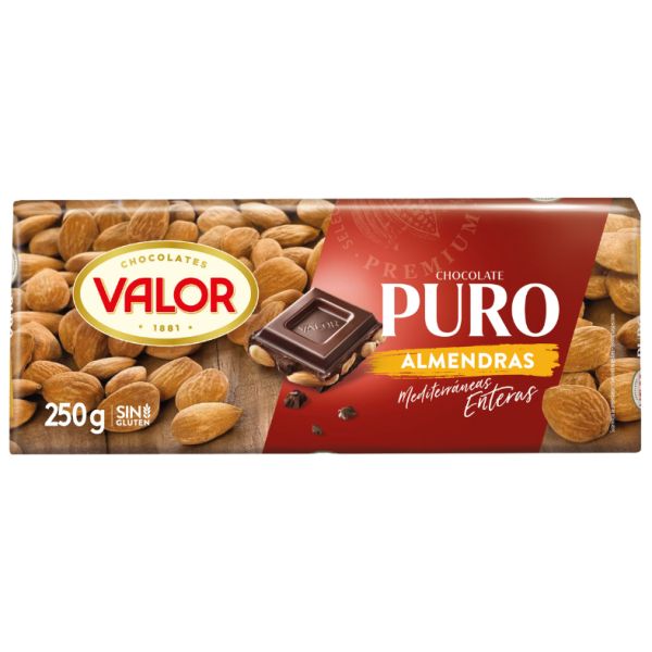 Valor Chocolate Puro Almendra 250G