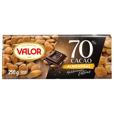Valor Chocolate Negro 70% Almendras 250G