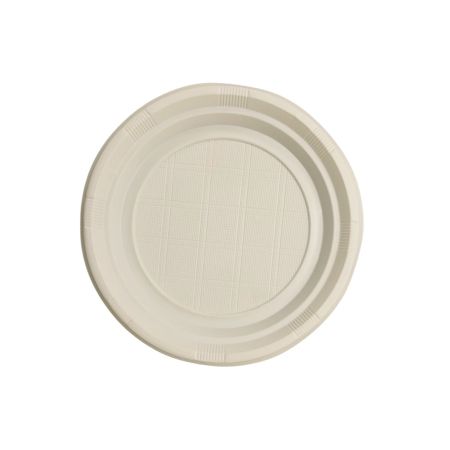 Plato Llano Crema Reutilizable 22Cm 50U