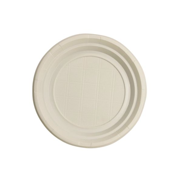 Plato Llano Crema Reutilizable 22Cm 50U