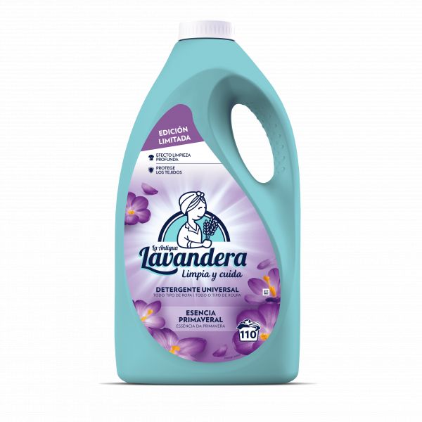 Detergente líquido La Antigua lavandera esencia primavera 110 lavados