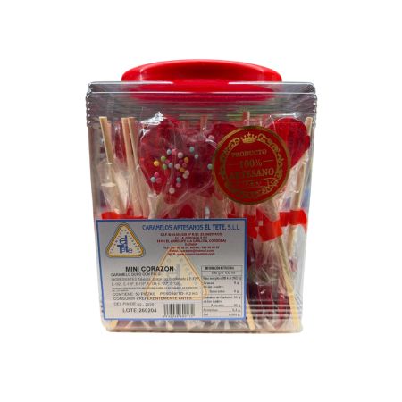 Tete Piruleta Mini Corazon 50U