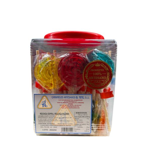 Tete Piruleta Red.Espiral Opaca 50U