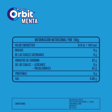 ORBIT PIPERM.GRAG.30U. MENTA
