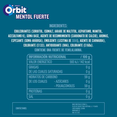 ORBIT MENTOL FUERTE GR.30U