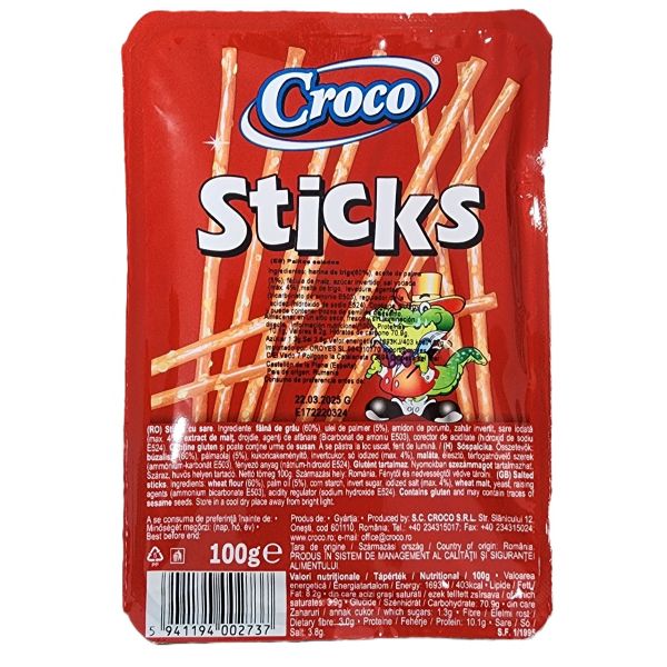 Galletas sticks sal croco caja 100 gramos