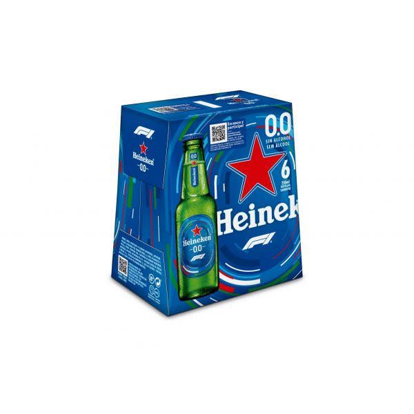 Cerveza heineken 0,0% botella 25CL pack 6