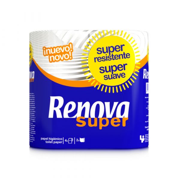 Papel higiénico renova blanco 4 rollos