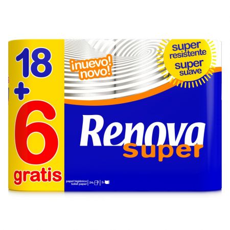 Papel higienico RENOVA BCO 18+6 R.