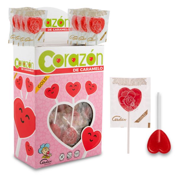 Cerdan piruleta corazon caja de 110 unidades
