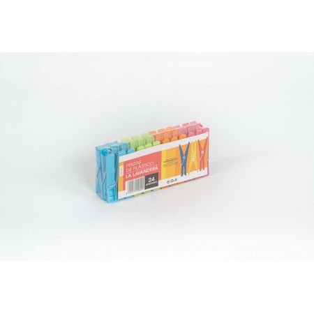 Pinzas ropa plastico lavandera 24u