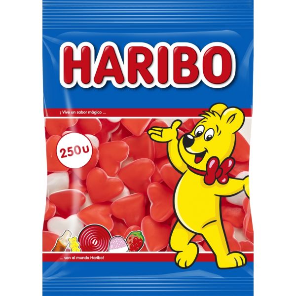 Haribo corazón nata/fresa bolsa 250 unidades